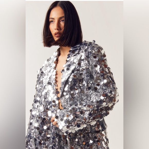 Nasty Gal - Premium Mixed Sequin Double Breasted Blazer - SOLD OUT - worn once - Picture 3 of 8